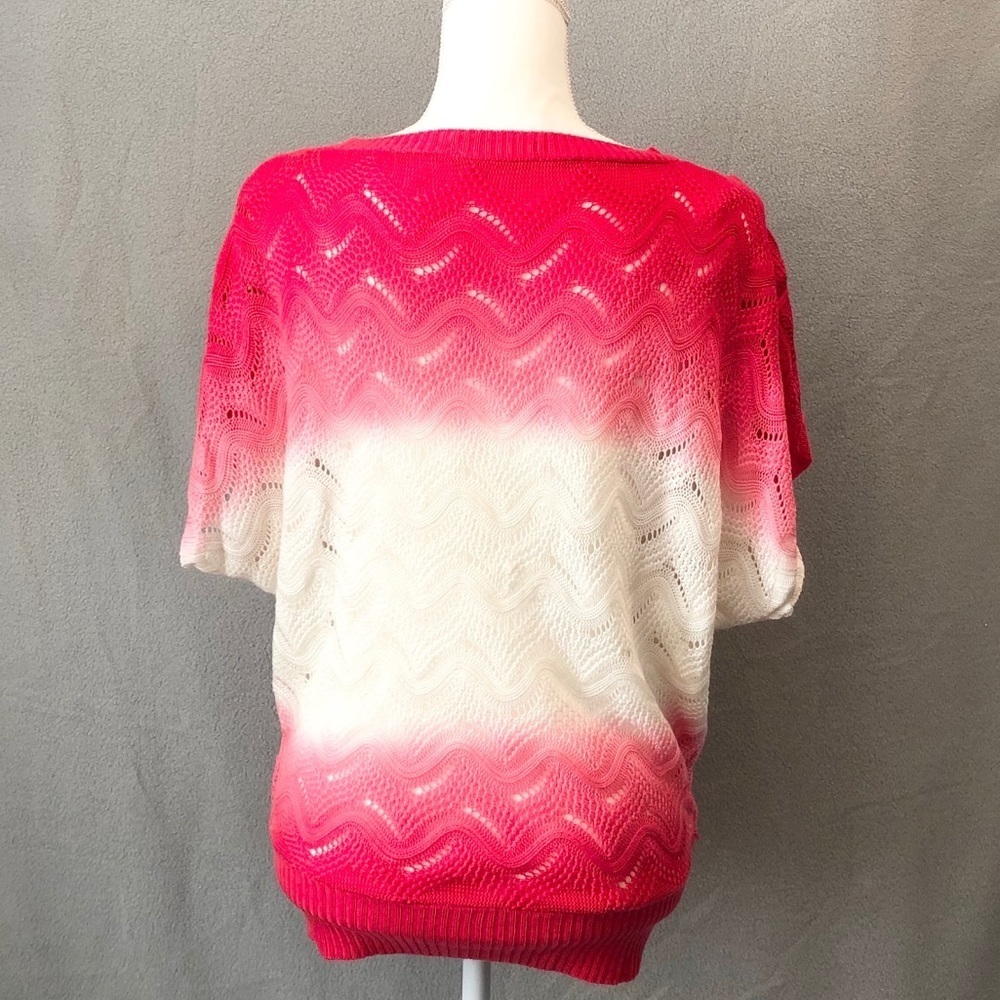 Love Culture Pink Knitted Short Sleeve Top Women’s M/L - Picture 7 of 12